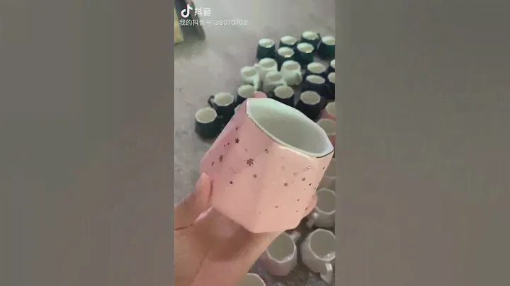 Ceramic Diamond Geometric Gold Star Water Cup Tea Water Cup Coffee Cup Mug with Lid Spoon
