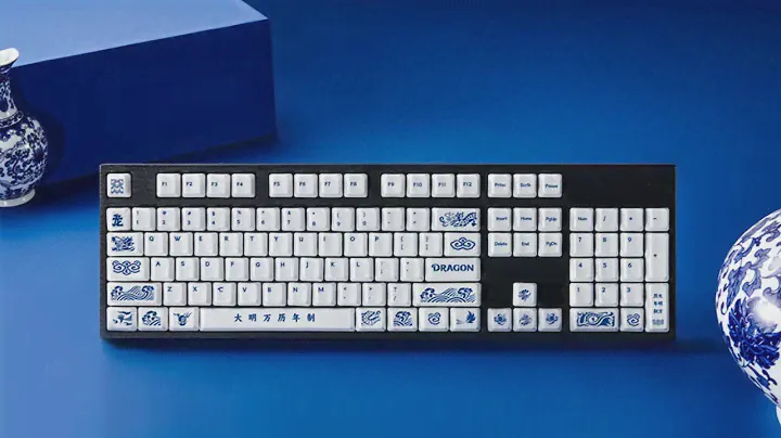 Cerakey - Blue and White Ceramic Keycap Set
