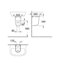 Полупьедестал Bau Ceramic, Grohe