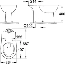 Унитаз напольный Grohe Bau Ceramic 39429000