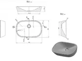 Накладная раковина Ceramic 60х40х12 см, санфарфор