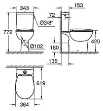 Унитаз Grohe Bau Ceramic 39559000