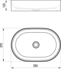 Накладная раковина Ceramic Slim 55х37х12 см, овальная, санфарфор, Ravak