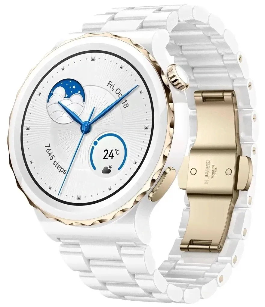 Смарт-часы Huawei Watch GT 3 Pro 43mm Ceramic белый керамический браслет
