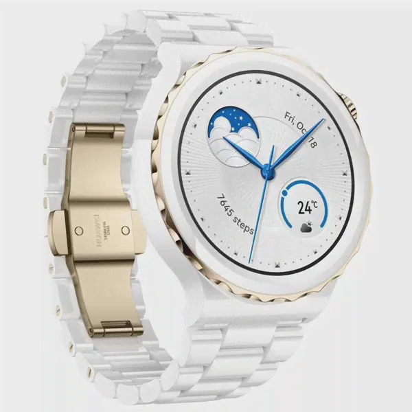 Умные часы Huawei Watch GT 3 Pro Ceramic, белый/ золотой (FRG-B19T)