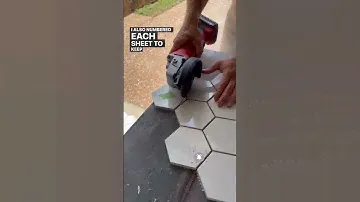 creative ! amazing ! small hexagon mosaic tiles installing in bathroom #youtubeshorts #tiles
