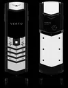 Vertu Signature White Ceramic, Black Leather