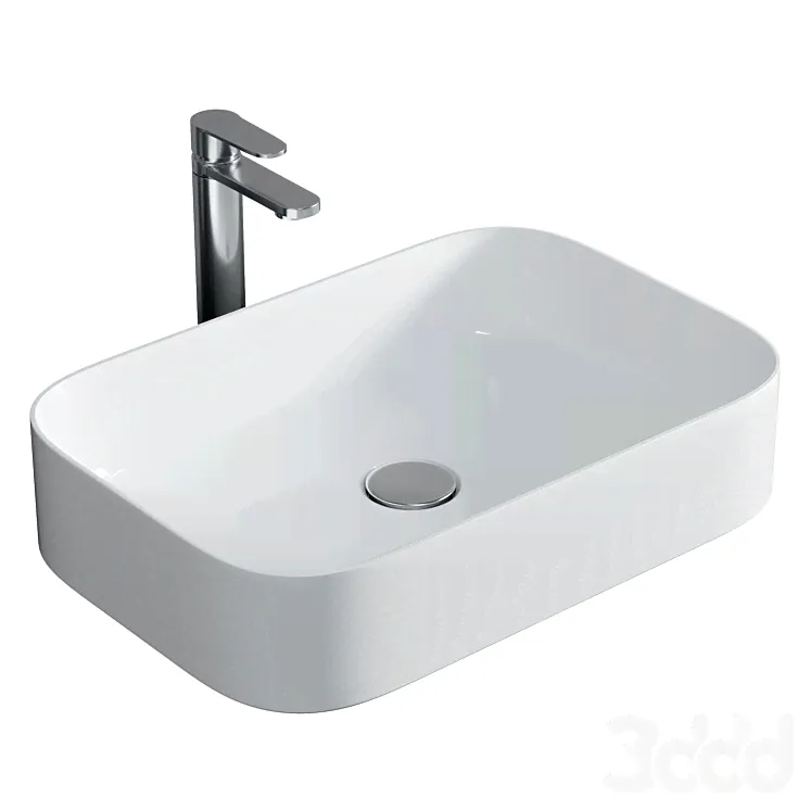 Раковина-чаша Ravak Ceramic R Slim 55 XJX01155002 Белая - Умывальники - 3D модель-0