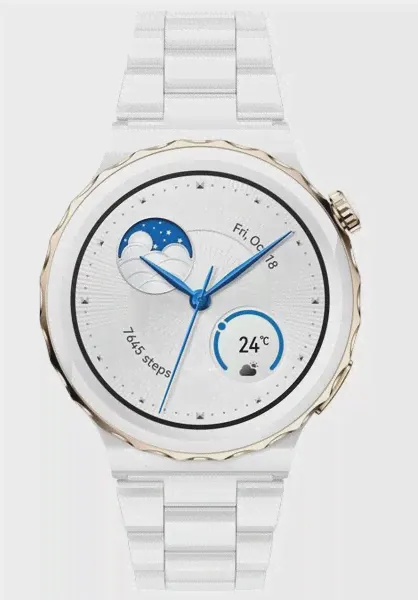 Умные часы Huawei Watch GT 3 Pro Ceramic, белый/ золотой (FRG-B19T)-2