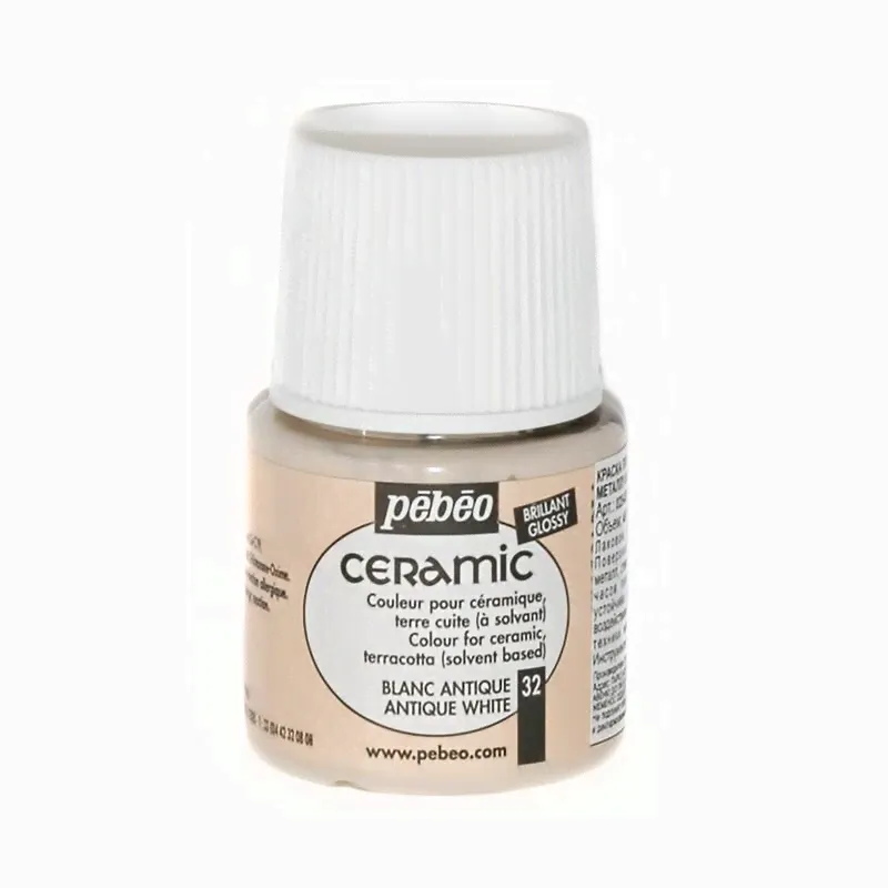 Краска по стеклу и керамике 45мл Pebeo Ceramic 025-032 античный белый-0